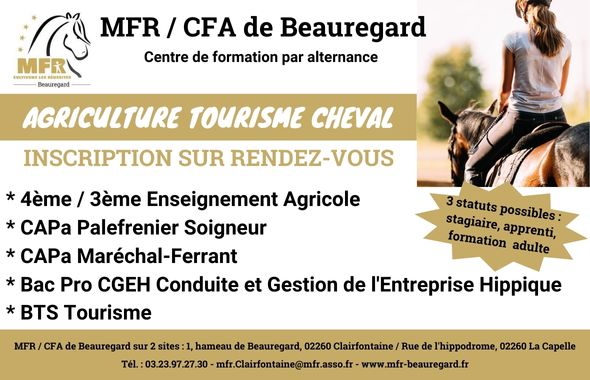 MFR de Beauregard : formations dans les métiers de l’agriculture, du tourisme et du cheval