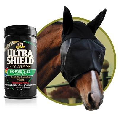 Ultrashield Fly Mask avec oreilles - Absorbine