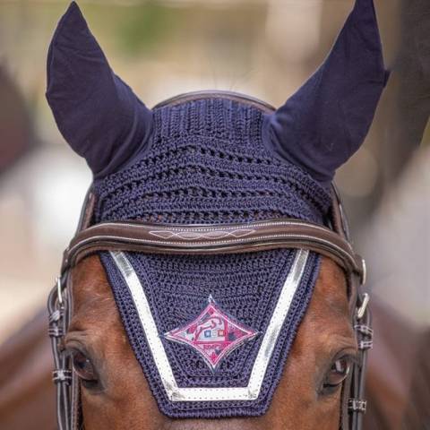 Bonnet - Marine et fuchsia