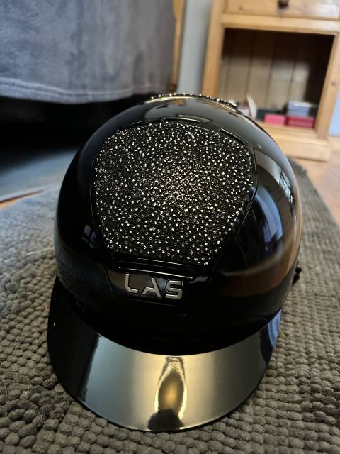 Casque LAS vernis Swarovski black & gold 