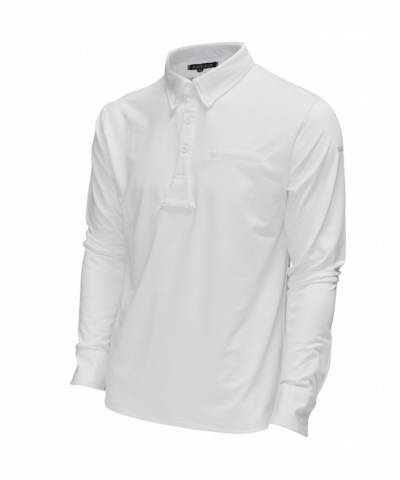 Polo urbano manches longues blanc Flag & cup