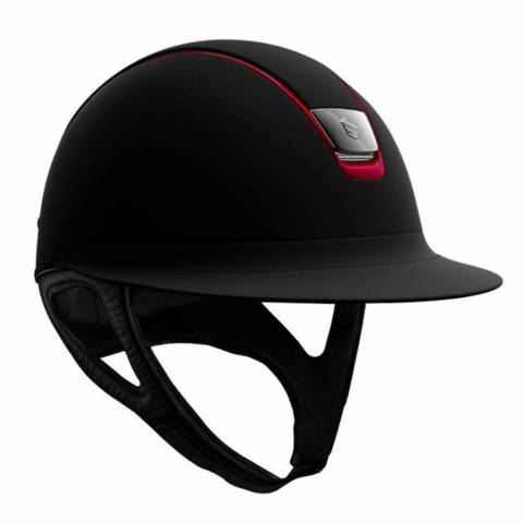 Casque Samshield MissShield Shadowmatt avec liseré rouge metallic