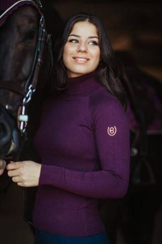 Pull coll roulé Purple Gold - Equestrian Stockholm