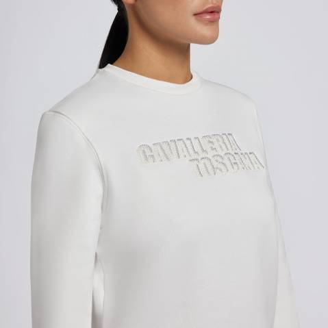 Pull Crew Neck coton blanc - CAVALLERIA TOSCANA