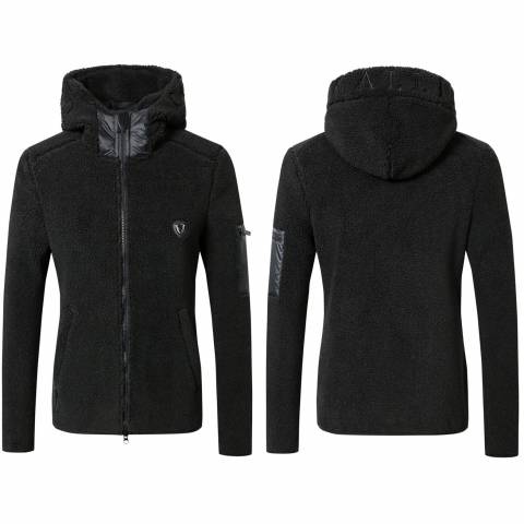 Veste à capuche teddy noir pour dame - Covalliero Hiver 2024