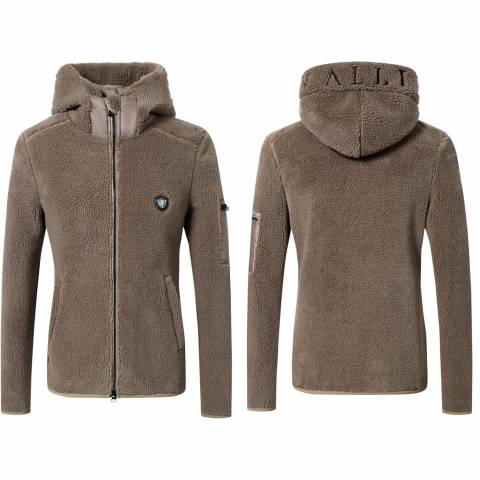 Veste à capuche teddy taupe pour dame - Covalliero Hiver 2024