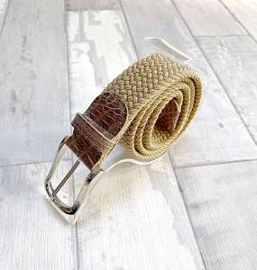 Ceinture Grand Prix Beige/Marron - Melca Paris