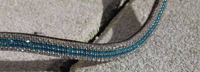 Frontal strass blanc et turquoise