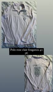 Polo rose clair fouganza t40