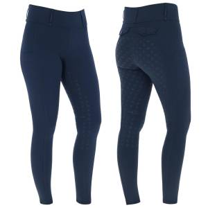 Legging d'équitation full grip bleu marine pour enfant - Covalliero Hiver 2024