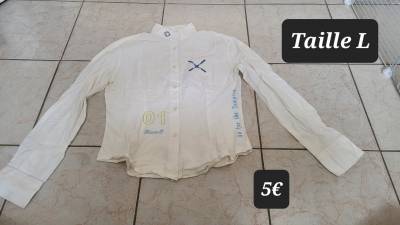 Chemise blanche manche longue avec dessin taille L