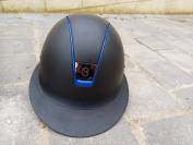 Casque samshield missshield noir mat avec détail bleu t