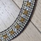 Frontal en strass doré et blanc