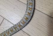 Frontal en strass doré et blanc