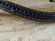 Frontal en strass rosegold et perles bleus