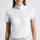 Polo de compétition Jersey zip Blanc - CAVALLERIA TOSCANA